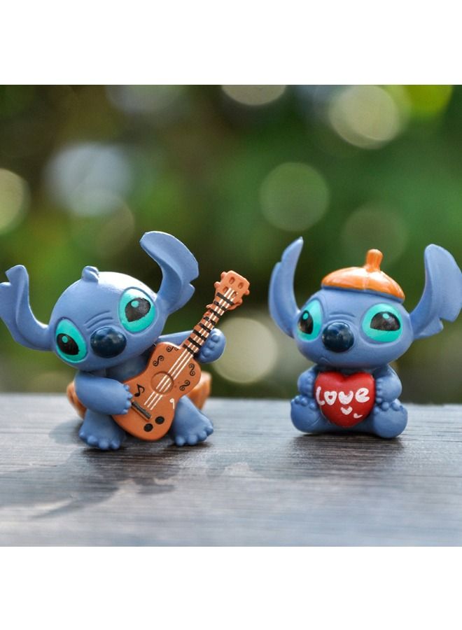 Set of 4 Stitch Figure Toy, Mini Model Statue Figure Toy, Cartoon Micro Landscape Desktop Decoration, High Quality Cartoon Figure Toy for Collection, Decoration - Image 3