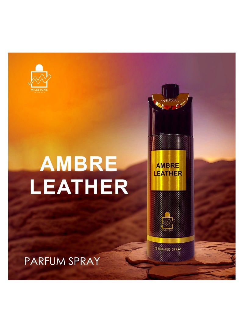 Milestone Ambre Leather Perfumed Spray For Unisex 200ml - Image 5