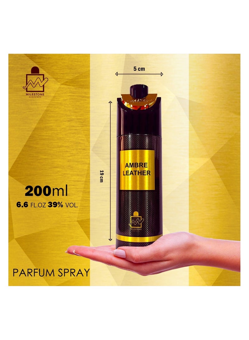 Milestone Ambre Leather Perfumed Spray For Unisex 200ml - Image 2