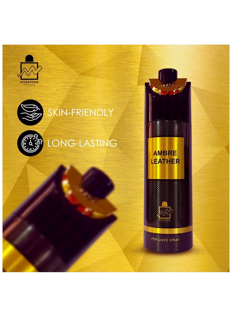 Milestone Ambre Leather Perfumed Spray For Unisex 200ml - Image 4
