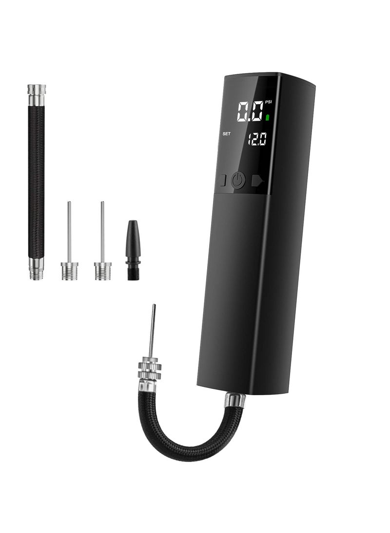 Barakah Electric Ball Pump,Smart Football Pump Portable Fast Ball Inflation with Accurate Pressure Gauge and Digital LCD Display for Football Basketball Volleyball Rugby (2 Needle and 1 Nozzle) - Image 1