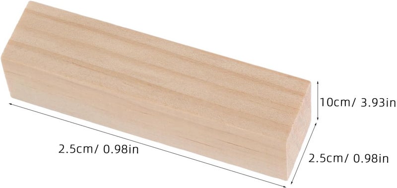20pcs Unfinished Pine Wood Carving Blocks 10x2.5x2.5cm DIY Woodcraft Cubes for Beginners Woodworking Block Set Suitable for Handcarving and Artistic Projects - Image 2