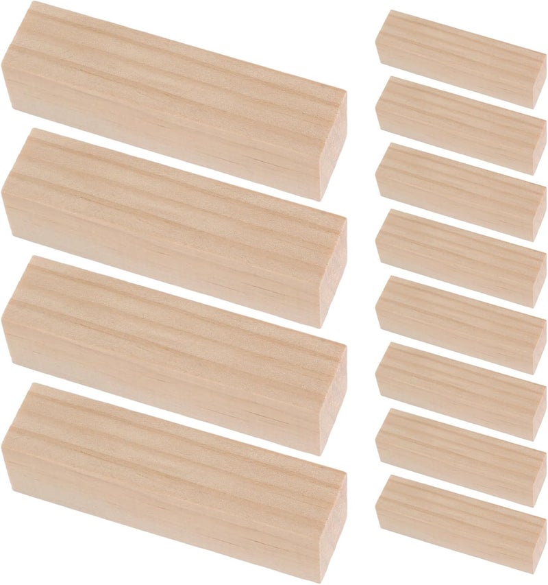 20pcs Unfinished Pine Wood Carving Blocks 10x2.5x2.5cm DIY Woodcraft Cubes for Beginners Woodworking Block Set Suitable for Handcarving and Artistic Projects - Image 1