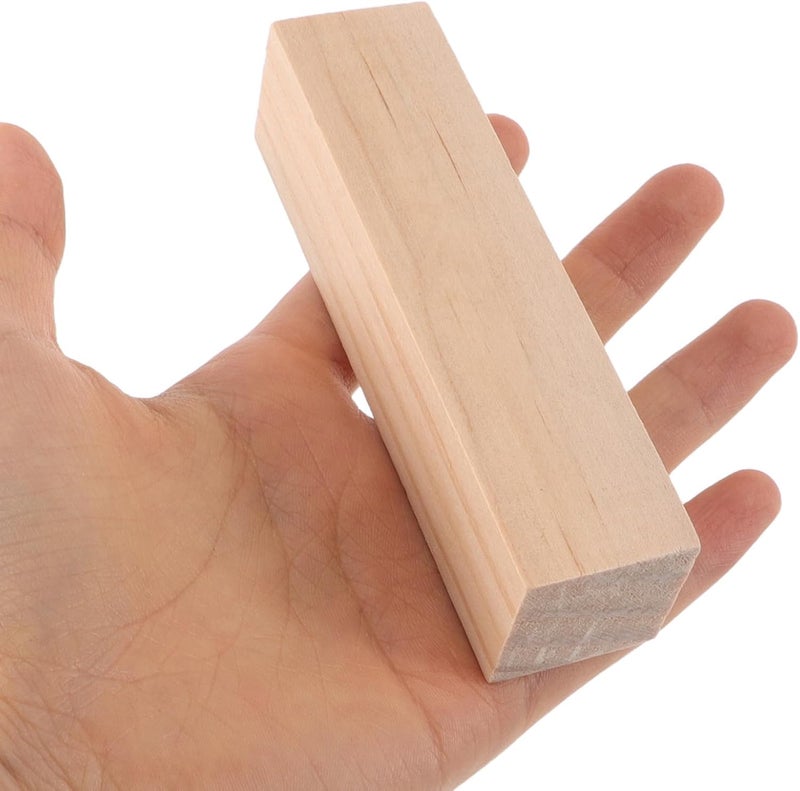 20pcs Unfinished Pine Wood Carving Blocks 10x2.5x2.5cm DIY Woodcraft Cubes for Beginners Woodworking Block Set Suitable for Handcarving and Artistic Projects - Image 4