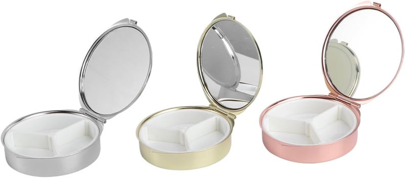 3-Piece Compartment Metal Pill Box Set for Women