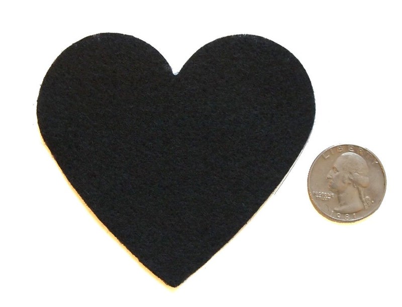 Playfully Ever After 3 Inch 28pc Felt Hearts (Black) - Image 3