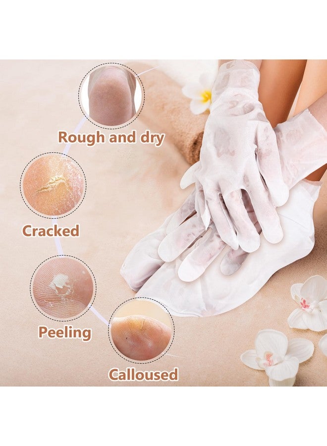 TEAWOO Hydrating Hand And Foot Mask, 3 Foot & 3 Hand Mask, Hand And Foot Care After Pedicure, Moisturizing Socks For Dry, Cracked Heel, Foot Spa, Honey & Milk, Vitamin E - Image 3