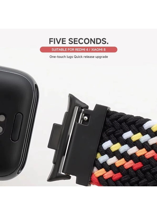 YuiYuKa Adjustable magnetic braided nylon strap for Xiaomi Redmi Watch 6 5 4, adjustable band accessory for Mi Band 10 9 8 Pro. - Image 4