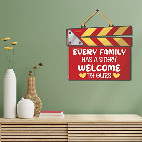 Bhai Please Every Family has a Story Welcome to ours Wooden Wall Decor | Hanging | Wall Art | Wooden Hanger for Living Room | Bedroom | Office - For Home Decor, Gift - Image 3