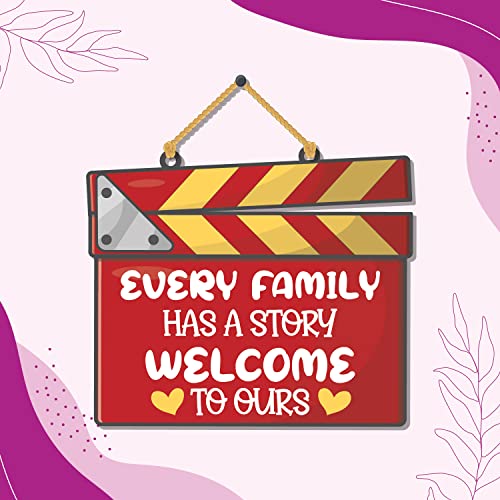 Bhai Please Every Family has a Story Welcome to ours Wooden Wall Decor | Hanging | Wall Art | Wooden Hanger for Living Room | Bedroom | Office - For Home Decor, Gift - Image 5
