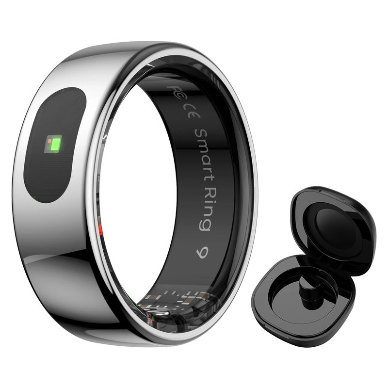 MISIRUN R08 Smart Ring Men Women Touch Control Function IP68 5ATM Waterproof Step Count Multi Sport Health Monitor Heart Rate Smart Ring, Silver 4218952 - Image 1