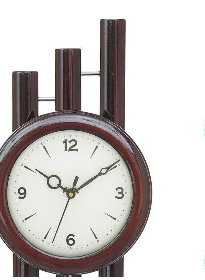 CHRONIKLE ساعة حائط أنالوج Pendulum عمودية خشبية أنيقة CHRONIKLE لتزيين غرفة المعيشة والهدايا المكتبية (الحجم: 19 x 8.5 x 57.5 سم | الوزن: 1190 جرام | اللون: خشب الورد) - Image 5