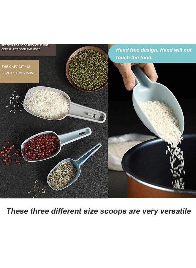 heffiso Set of 3 Multi-purpose Plastic Flour Scoop Kitchen Ice Scooper for Canisters, Flour, Powders, Dry Foods, Candy, Popcorn, Coffee Beans Pet Food - Image 4