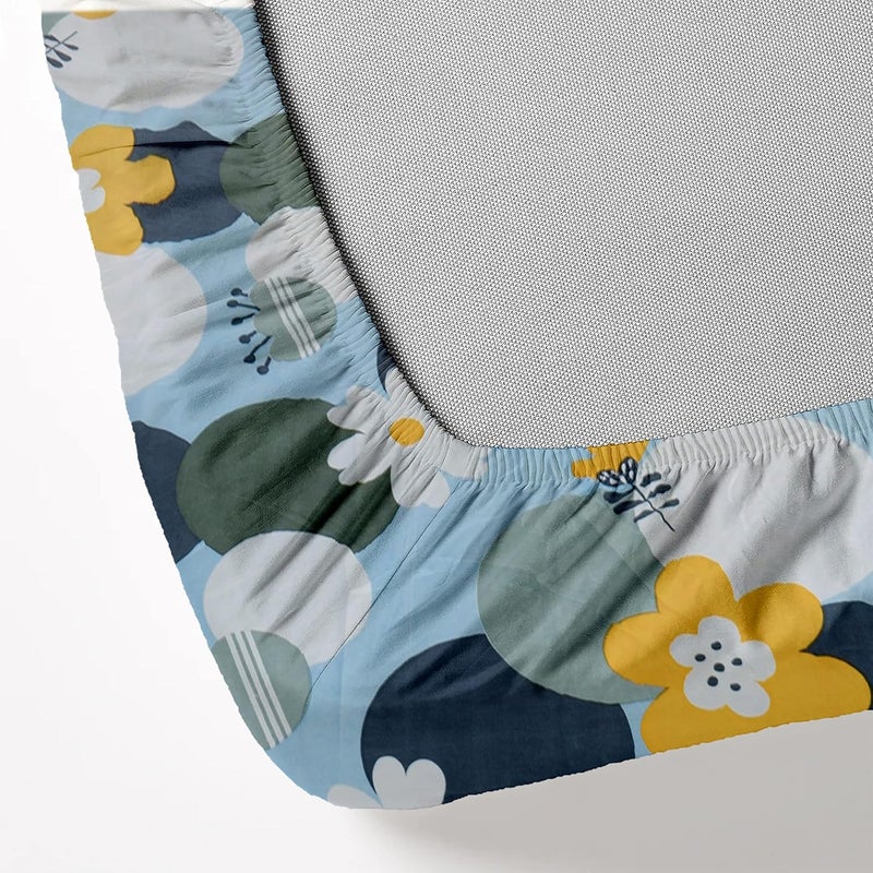 Akshya Glace Cotton King Size Elastic Fitted Bedsheets Elastic Bedsheet King Size Elastic Fitted Bedsheets MultiColoured