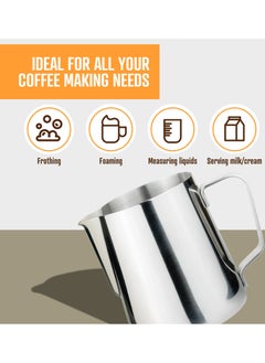 MMG Stainless Steel Milk Frother Pitcher Milk Frothing Coffee Cup, Perfect Pitcher for Espresso Latte Art Barista  - Image 4
