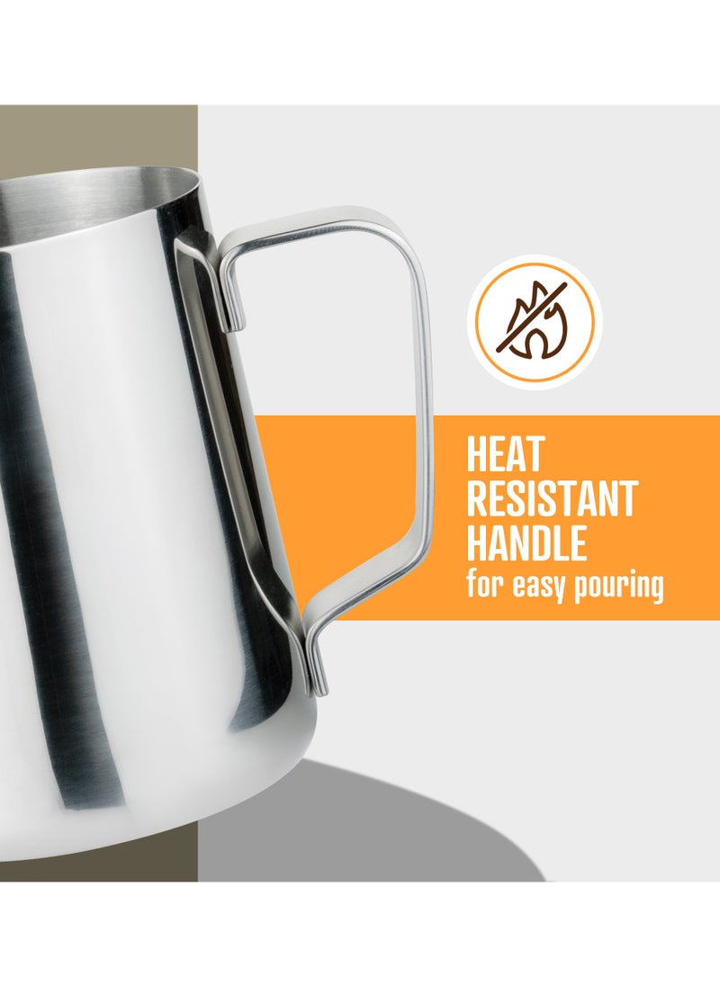 MMG - Stainless Steel Milk Frother Pitcher Milk Frothing Coffee Cup, Perfect Pitcher for Espresso Latte Art Barista - Image 1