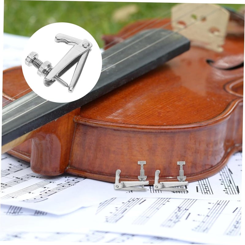 4pcs Violin Fine Tuners Silver String Adjusters for Violins and Cellos Essential Musical Instrument Accessories for Beginners and Professionals - Image 5
