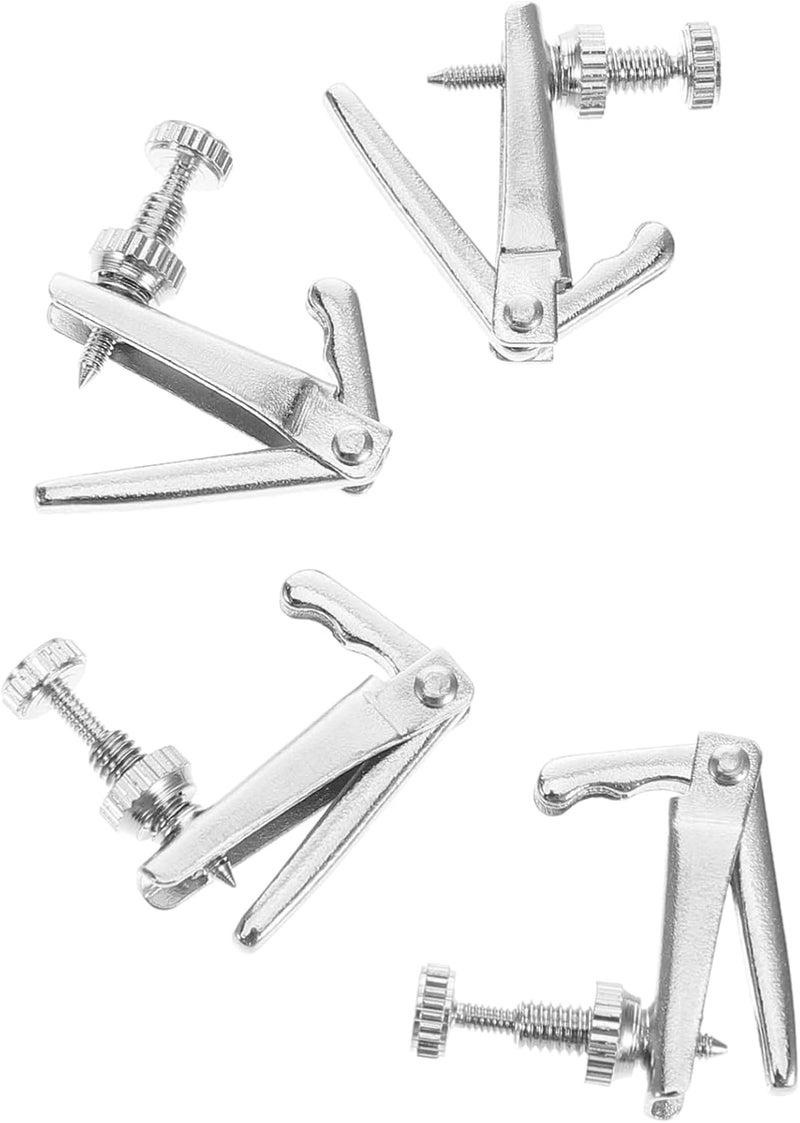 4pcs Violin Fine Tuners Silver String Adjusters for Violins and Cellos Essential Musical Instrument Accessories for Beginners and Professionals - Image 1