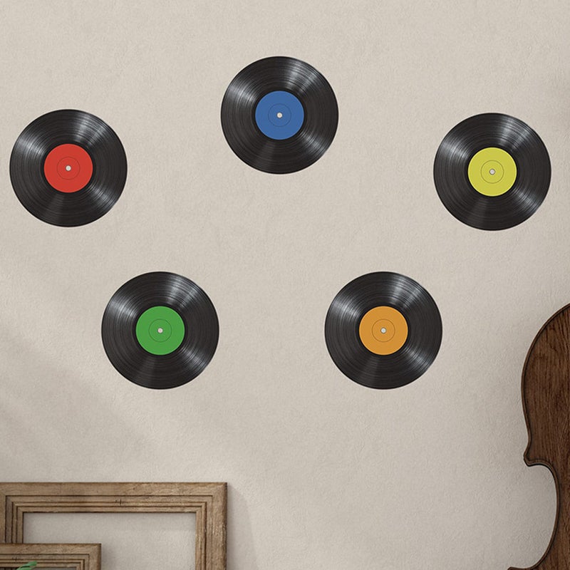 5pcs Vinyl Records Decoration Wall Decal Decoration Vinyl Records Stickers Room Decor - Image 4