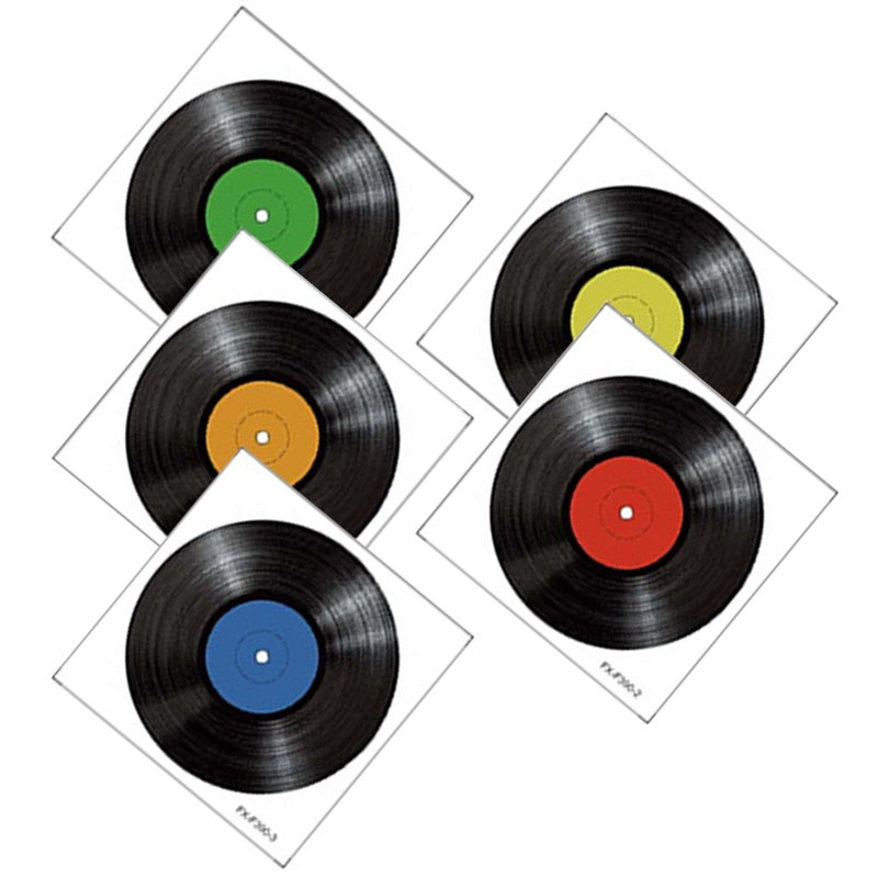 5pcs Vinyl Records Decoration Wall Decal Decoration Vinyl Records Stickers Room Decor - Image 1