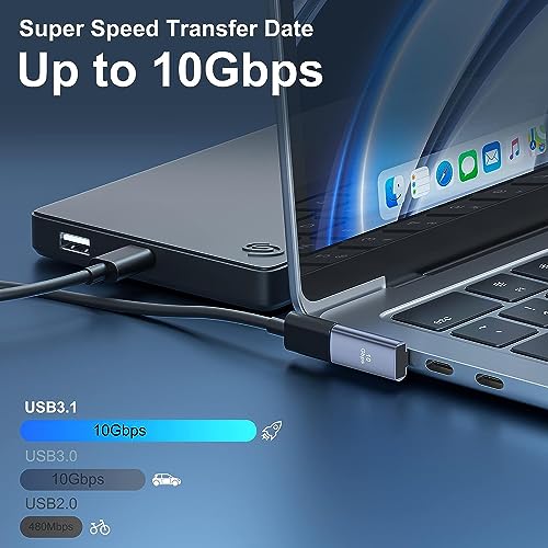 ETZIN 10Gbps 90 Degree USB 3.1 Adapter 1 Pack, Right Angle USB A Male to Female Converter Extender for PC, Laptop, USB A Charger, Power Bank and More-EPL-1074TC. - Image 2