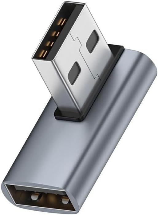 ETZIN 10Gbps 90 Degree USB 3.1 Adapter 1 Pack, Right Angle USB A Male to Female Converter Extender for PC, Laptop, USB A Charger, Power Bank and More-EPL-1074TC. - Image 1