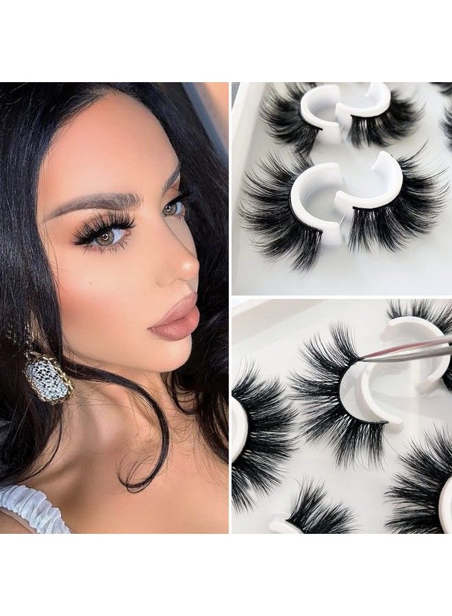 Losha Lashes 6 Pairs Fluffy False Eyelashes for Women 20mm Long Dramatic Faux Mink Strip 5D Lashes Pack for Gorgeous Makeup - Image 3