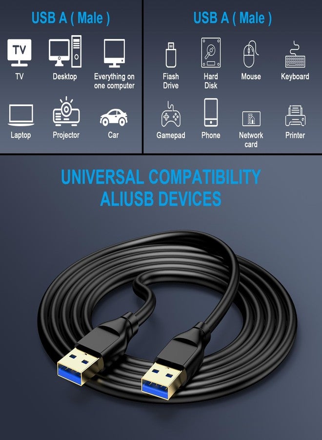 ANDHOT USB to USB Cable 6FT, 2Pack USB3.0 Male to Male Cable Type A to Type A Cord Double Sided Data Transfer USBCord for Hard Drive Enclosures,Computer/PC/Laptop Cooler,TV,DVD Player,USB3.0 Hub,Monitor,KVM - Image 5