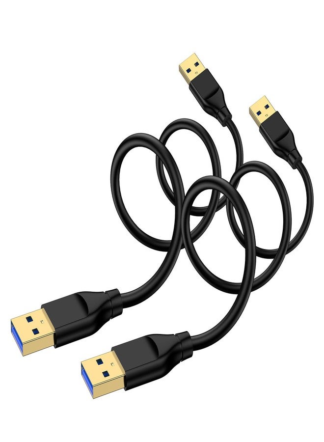 ANDHOT USB to USB Cable 6FT, 2Pack USB3.0 Male to Male Cable Type A to Type A Cord Double Sided Data Transfer USBCord for Hard Drive Enclosures,Computer/PC/Laptop Cooler,TV,DVD Player,USB3.0 Hub,Monitor,KVM - Image 1