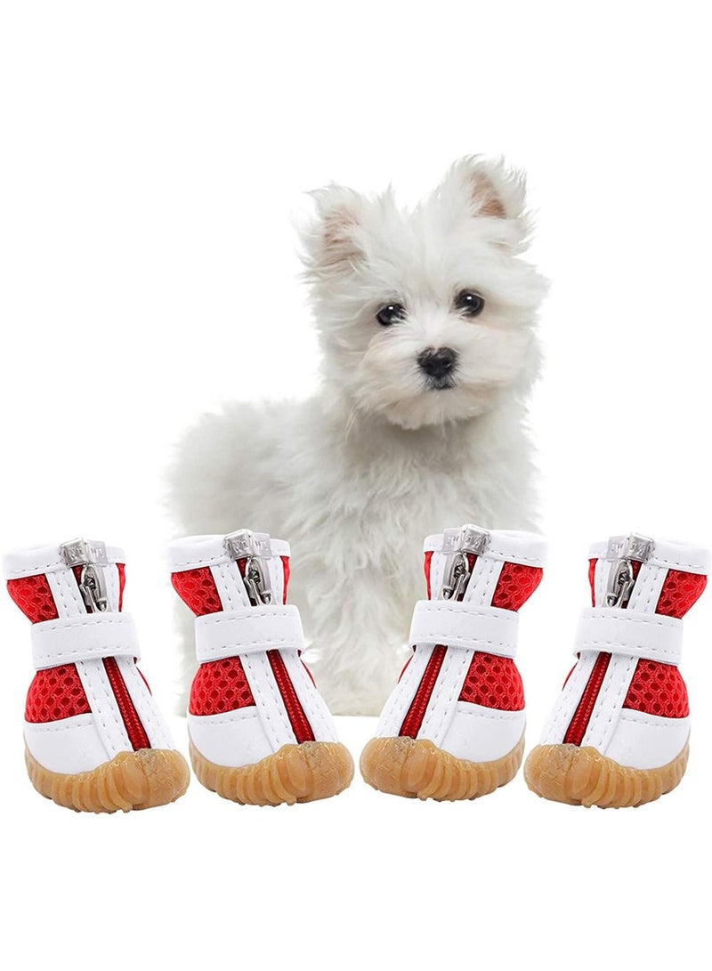 SYOSI Mesh Dog Shoes Pet Boots, Breathable Dog Shoes for Small Doggy, Waterproof Pet Sandals with Anti-Slip Sole and Zipper Closure, Durable Pet Paw Protector for Hot Pavement (size XL) - Image 1