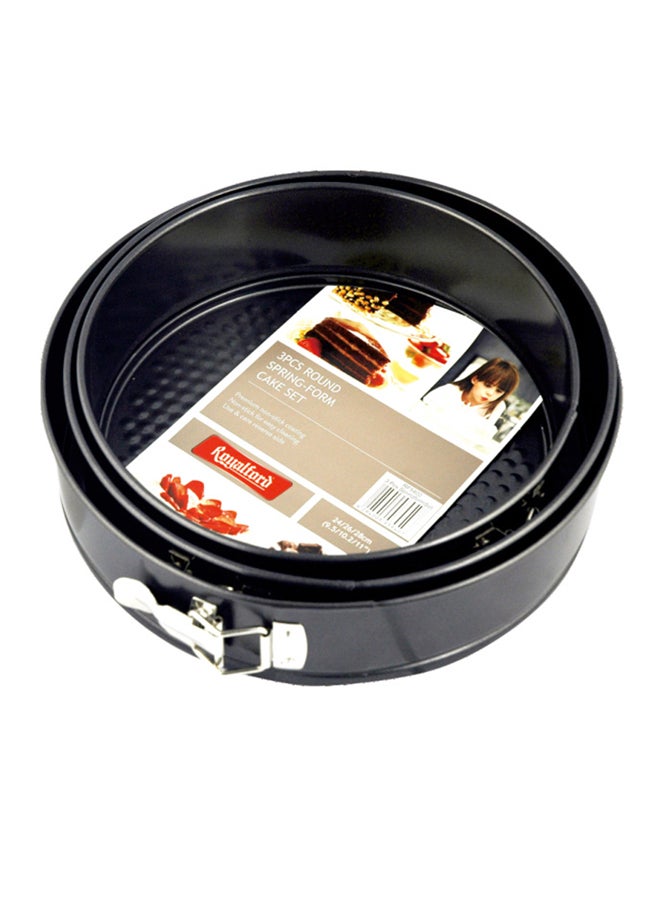 Royalford 3-Piece Baking Tray Set Black 24,26, 28cm - Image 2