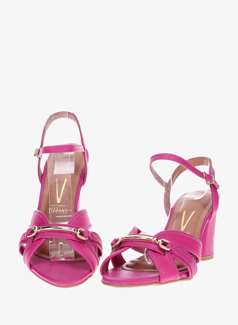 VIZZANO Pink Mid Heels Sandals for Women – Sling Back Heel Sandals for Girls with Ankle Strap for Women | Best Price UAE