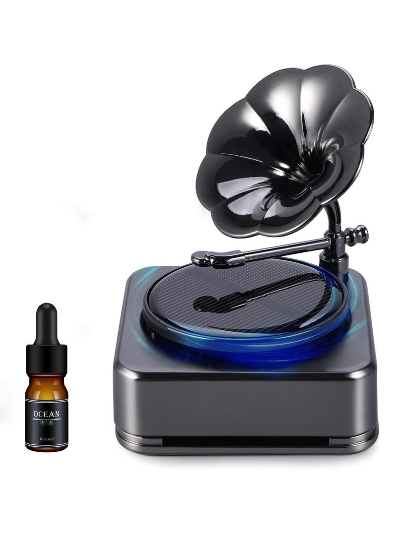 KASTWAVE Solar Car Air Freshener, Car Odor Eliminator, Car Rotating Essential Oil Diffuser, with Cologne Essential Oil, Long-lasting Fragrance Aromatherapy Diffuser, Car Interior Decor Accessorie for Men Women - Image 1