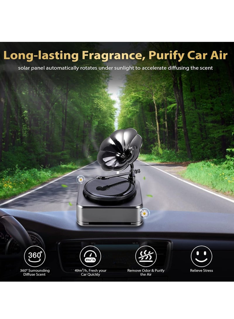 KASTWAVE Solar Car Air Freshener, Car Odor Eliminator, Car Rotating Essential Oil Diffuser, with Cologne Essential Oil, Long-lasting Fragrance Aromatherapy Diffuser, Car Interior Decor Accessorie for Men Women - Image 4