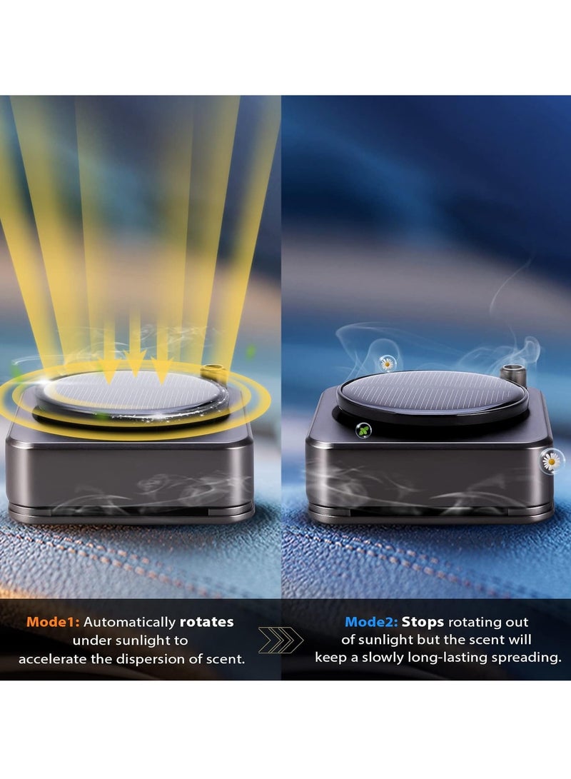 KASTWAVE Solar Car Air Freshener, Car Odor Eliminator, Car Rotating Essential Oil Diffuser, with Cologne Essential Oil, Long-lasting Fragrance Aromatherapy Diffuser, Car Interior Decor Accessorie for Men Women - Image 2