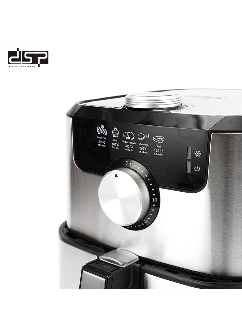 Dsp Household 1500W 4.5L Large Capacity Stainless Steel Air Fryer-KB2085 - Image 3