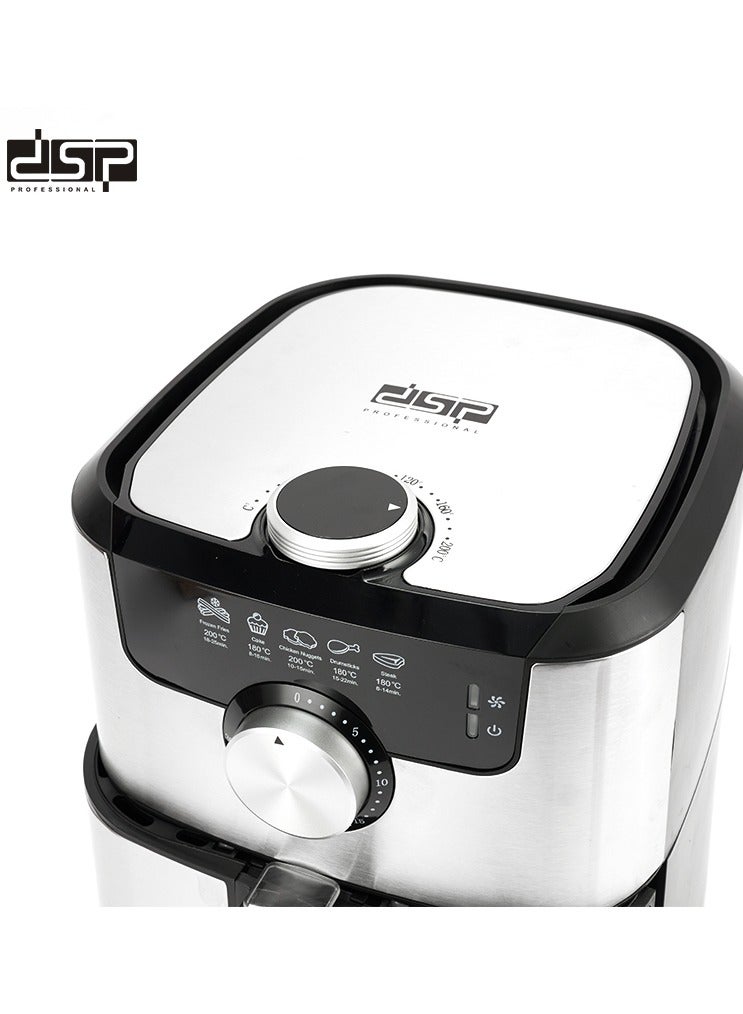 Dsp Household 1500W 4.5L Large Capacity Stainless Steel Air Fryer-KB2085 - Image 4