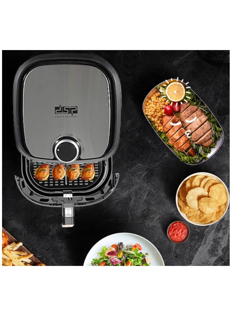Dsp Household 1500W 4.5L Large Capacity Stainless Steel Air Fryer-KB2085 - Image 5