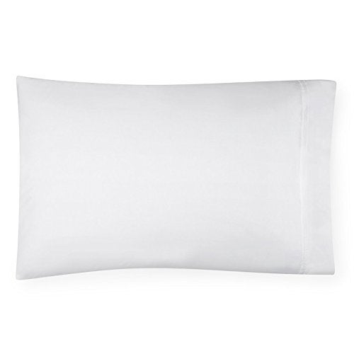 Sferra Grande Hotel Sheets - King, White/White, Italian Woven Cotton Percale Fabric Hotel Style Bedding, Double Row Satin Stitch Embroidery On Sheets & Pillowcases - Image 5