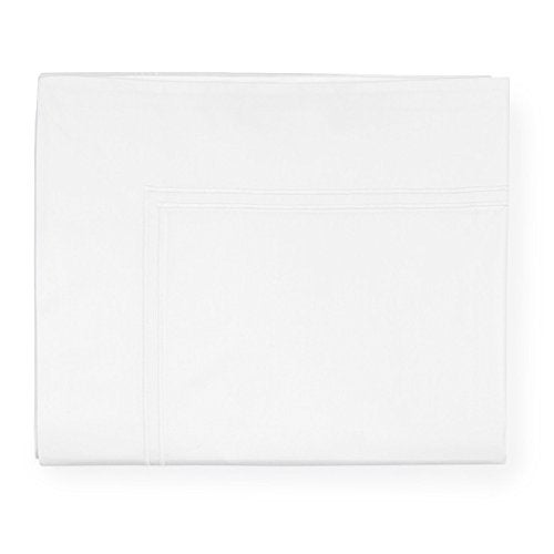 Sferra Grande Hotel Sheets - King, White/White, Italian Woven Cotton Percale Fabric Hotel Style Bedding, Double Row Satin Stitch Embroidery On Sheets & Pillowcases - Image 4