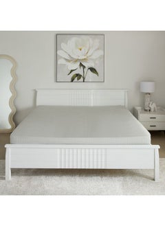Home Box Hamilton Striped Satin Cotton King Fitted Sheet 210 x 36 x 180 cm  - Image 1