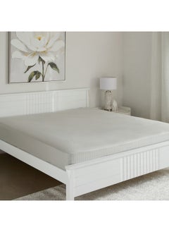 Home Box Hamilton Striped Satin Cotton King Fitted Sheet 210 x 36 x 180 cm  - Image 2