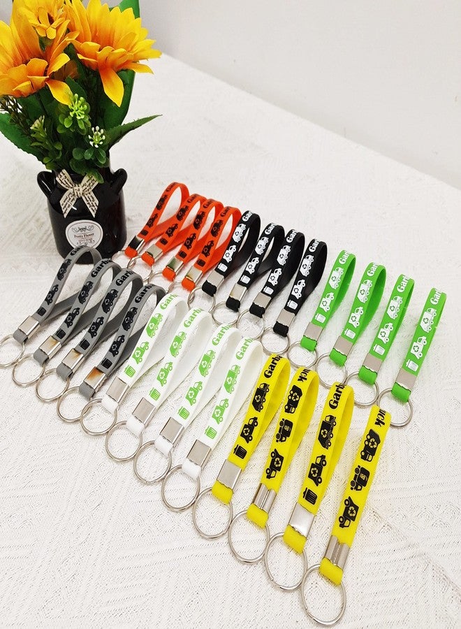 ATSMOICY 24 Garbage Truck Themed Party Silicone Bulk Keychian/Keyrings - Rubbish truck Themed Baby Shower Birthday Waste Management Recycling Party Supplies Decorations Favors Rubber Keychian - Image 5
