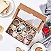 JCXGRVC 4PCS 10 x 7 x 25 inches Premium Cookies Boxes Strawberries Boxes with Clear Window Brown Natural Brown Paper Box - Image 4