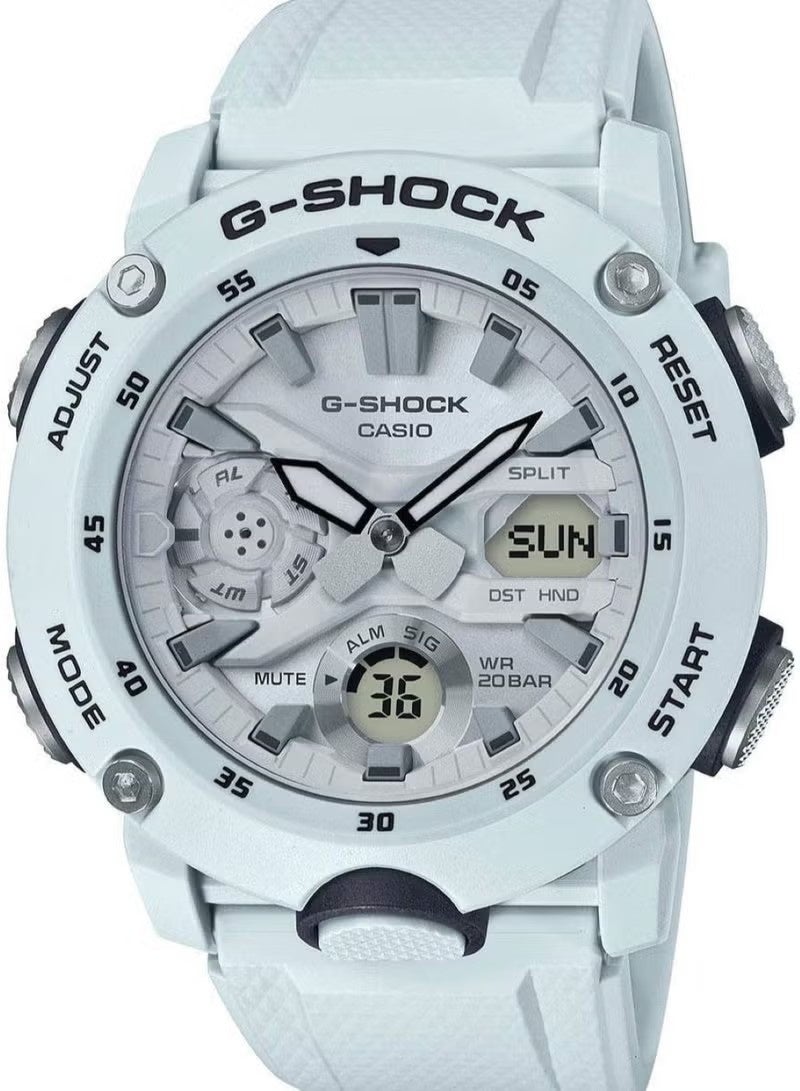 G-SHOCK Men's Watch Carbon Core Guard Analog Digital Alarm Chronograph White GA-2000S-7ADR - Image 1