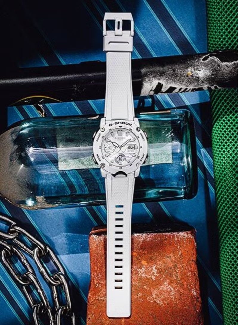 G-SHOCK Men's Watch Carbon Core Guard Analog Digital Alarm Chronograph White GA-2000S-7ADR - Image 2