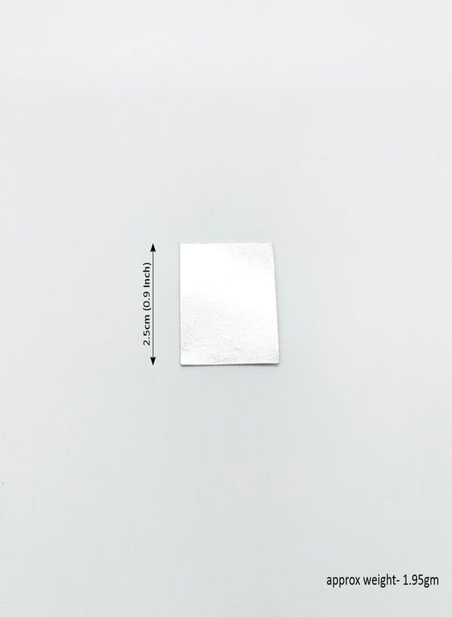 ROLIMOLI Gems Solid Square Piece Silver/Chandi Ka patra (Size : L-2.5cm * W-2.5cm * H-0.1cm | Weight : 2.9gm Approxe) - Image 4