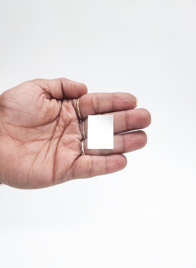 ROLIMOLI Gems Solid Square Piece Silver/Chandi Ka patra (Size : L-2.5cm * W-2.5cm * H-0.1cm | Weight : 2.9gm Approxe) - Image 3