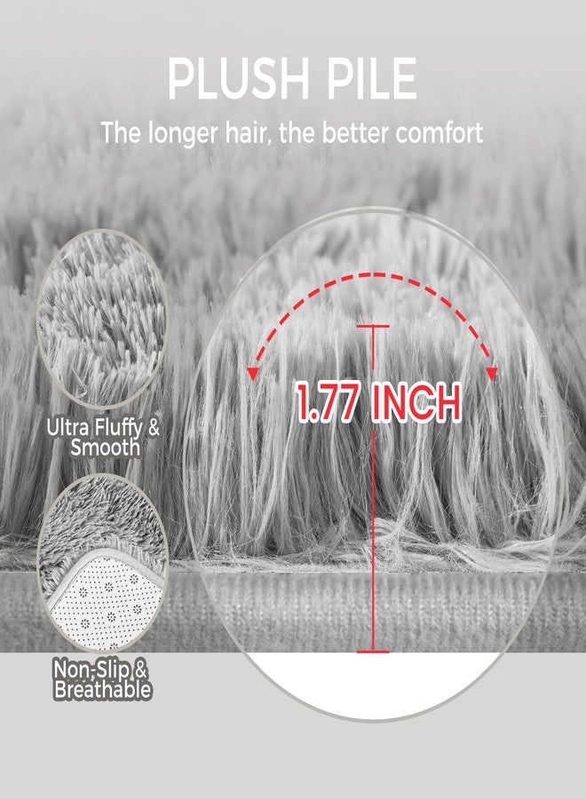 Fairblink Ultra Soft Rug for Living Room, 5X8 Fluffy Shag Area Rug for Bedroom, Modern Shaggy Carpet Fuzzy Rug for Teens Dorm Nursery Home Decor Aesthetic, Upgrade Anti-Skid Durable, Light Grey - Image 5