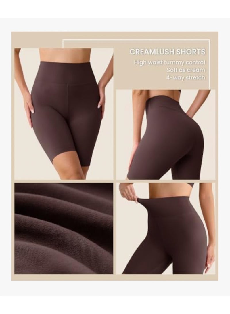 VALANDY Creamlush 4 Pack Biker Shorts Women-8" High Waisted Stretchy Soft Yoga Lounge Shorts - Image 4